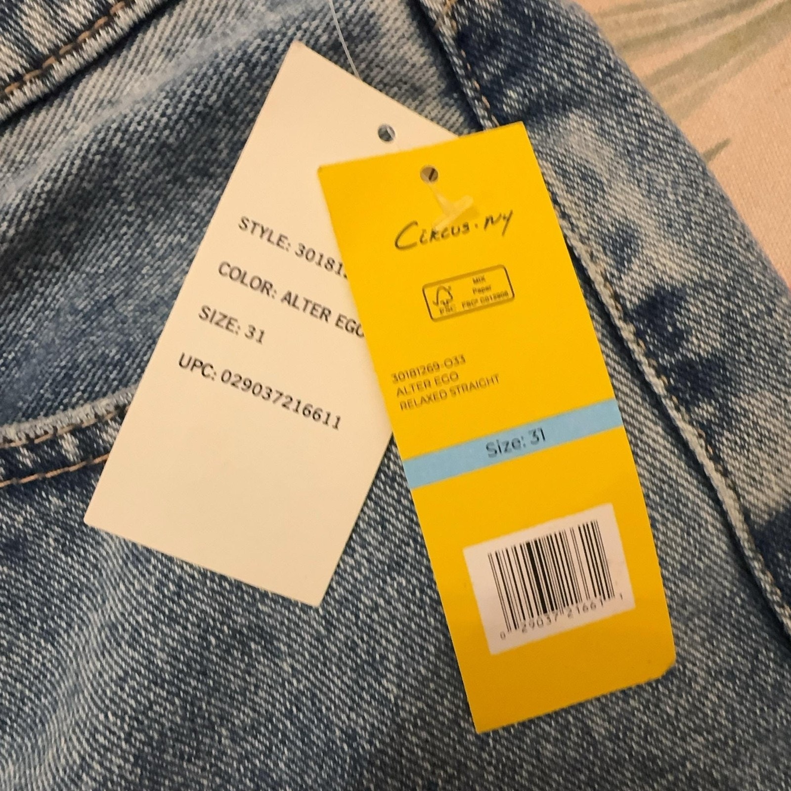 Circus Ny Jeans Sz 31 Blue High Rise Relaxed Straight Alter Ego Cotton Denim — image 6 of 8